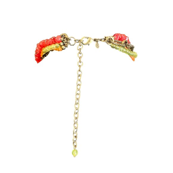 💖Multicolored Bead & Metal Chain Choker Necklace - Picture 4 of 4